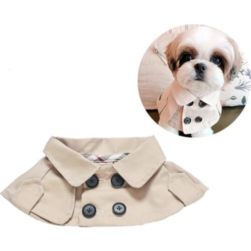 British Buttons Dog Clothes Autumn Pet Coat Brown Dog Christmas Cloak Warm Short Clothing Puppy Clothes Teddy Chihuahua Costume
