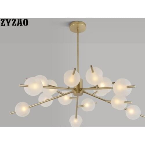 Nordic Restaurant Bar Living Room Pendant Lights Modern Glass Ball Branch Clothing Store Pendant Lamp Home Decor Light Fixtures
