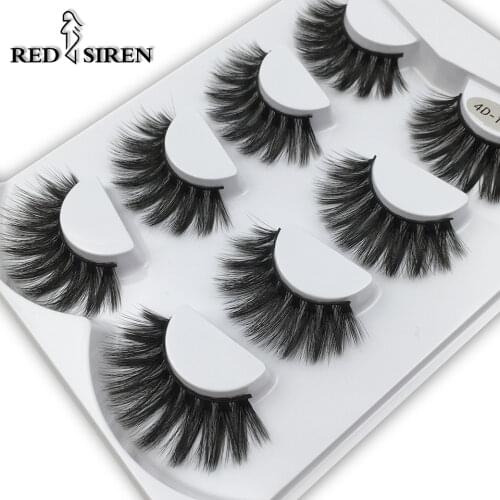 RED SIREN 4 Pairs Natural false eyelashes fake lashes long makeup 3d mink lashes eyelash extension mink eyelashes for beauty