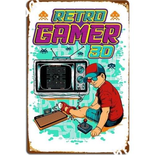 Retro Gamer Metal Sign Wall Plaque Design Home Pub Tin Sign Posters