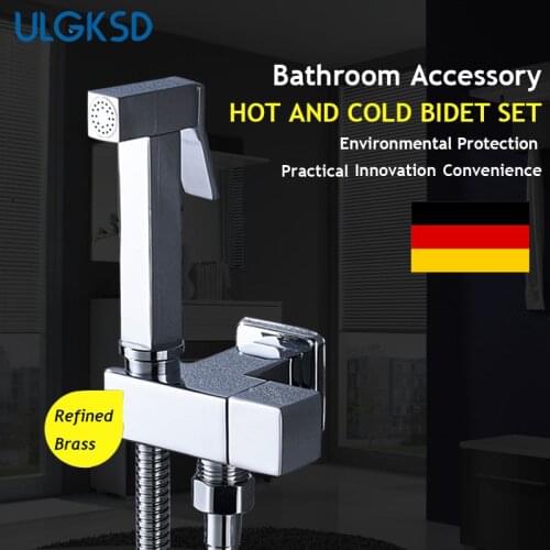 ULGKSD Bidet Faucets Chrome Brass Sprayer Nozzle Hot and Cold Water Para Bathroom Cleaning Mixer Tap Single Handle Bidet Faucets