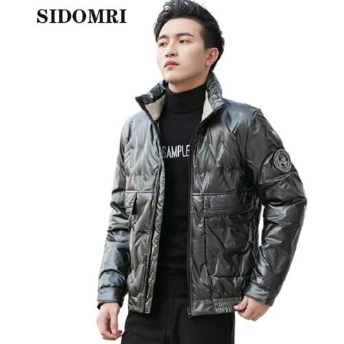 Winter men down jacket light-sensitive fabric with 80% white duck down warm down jacket stylish think and warm mens coat