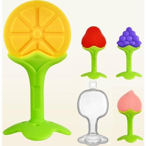 1pcs Attract Baby Teether Safe Toys Toddle Banana Teething Ring Silicone Chew Dental Care Toothbrush Nursing Beads Gift Infant