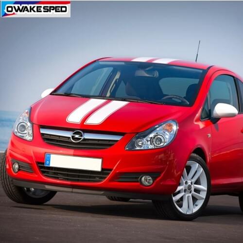 1 set Car Hood Roof Tail Decor Sticker Racing Sport Stripes Auto Body Whole Decals For Opel Corsa Astra Fit On 3-5 doors