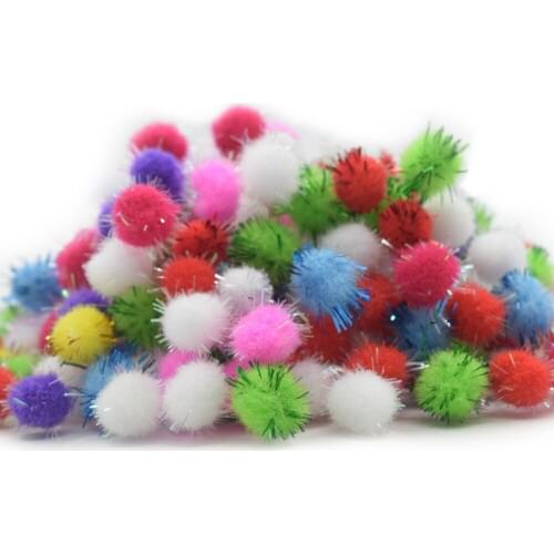 1000PCS 10 mm Wholesale multicolor High quality polyester pompom fur Craft holiday DIY wedding decoration products