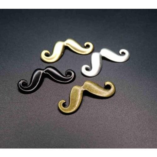 17x43mm vintage style black,bronze,matte gold,silver plated brass French mustache pendant charm DIY supplies 1800490