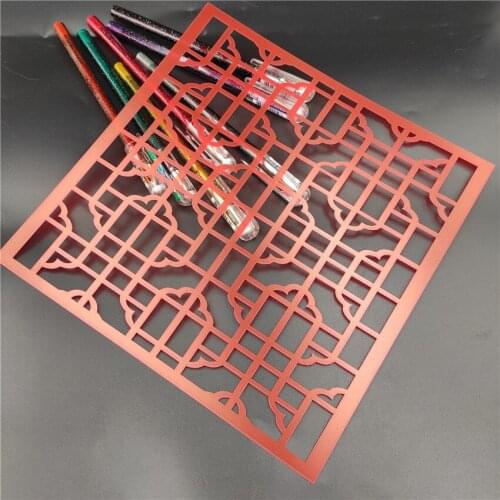 20x20cm red fence scrapbook stencils spray plastic mold shield DIY cake hollow Embellishment printing lace ruler Easter