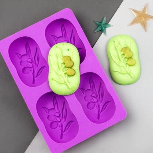 4-cavity olive tree silicone mold DIY silicone mold handmade soap mold aroma soap mold