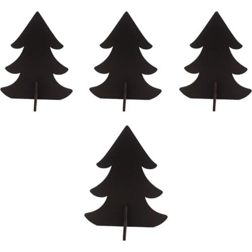 4x Small Christmas Tree Blacknoard Message Memo Note Reminder Board for Restaurant Buffet Wedding