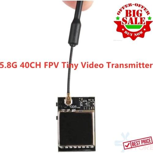 5.8G 40CH FPV Tiny Video Transmitter 25MW/200MW/600MW Switchable AV Wireless Transmitter With Microphone For FPV Racing Drone