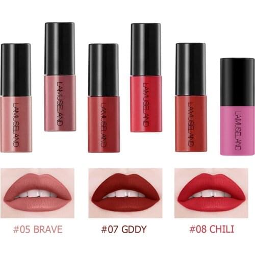 LAMUSELAND Hot 12 Colors Lip Gloss Velvet Lip Glaze Sample Matte Long Lasting Lip Tint Liquid Lipstick Makeup Cosmetics TSLM