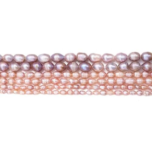 Natural Freshwater Pearl Beads 35cm Irregular Rice Shape Beads for Jewelry Making DIY Women Elegant Necklace