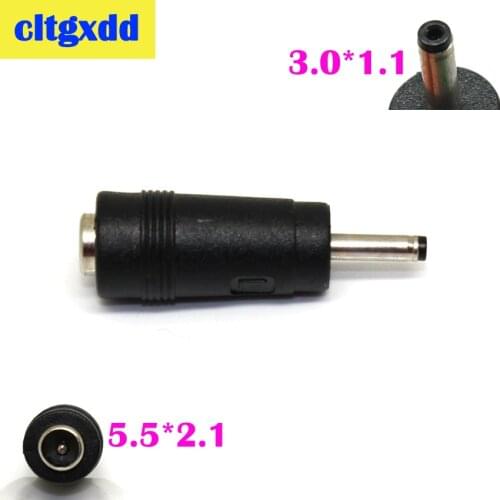 Cltgxdd 1pcs DC 5.5 x 2.1 mm female to 3.0 x 1.1 mm male DC Power Connector Adapter Laptop 5.5*2.1 to DC 3.0*1.1mm connector