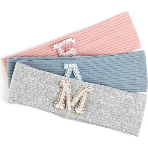 Childrens Soft Solid Color New Headband With Pearl Rhinestones Newborn Casual Headwear Fashion Hairband Turban Hair Accessories