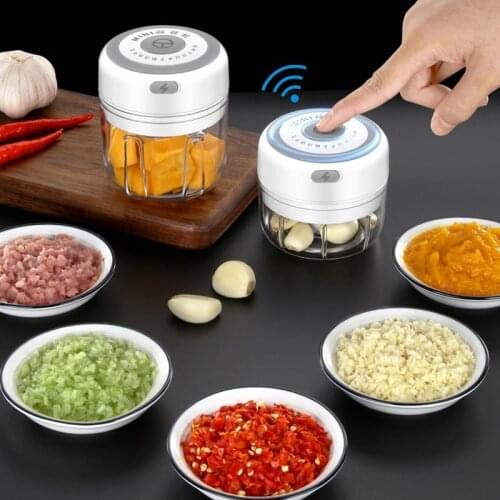 USB Electric Garlic Masher Wireless Garlic Grinder Press Meat Grinder Vegetable Chili Meat Grinder Food Chopper Kitchen Tools