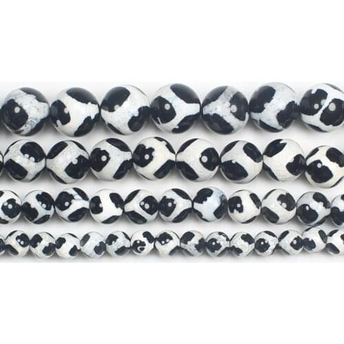 Smooth Black FuShou 6-12mm Dzi agates Round Beads 14.5"For DIYJewelry making! Mixed wholesale for all items