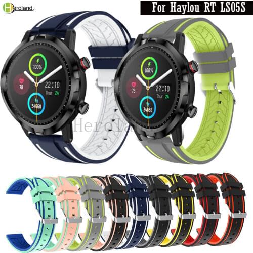 HeroIand 22MM Sport Soft Silicone WatchStrap For Xiaomi Youpi Haylou RT LS05S SmartWatch band Bracelet WirstStrap Wristband Belt