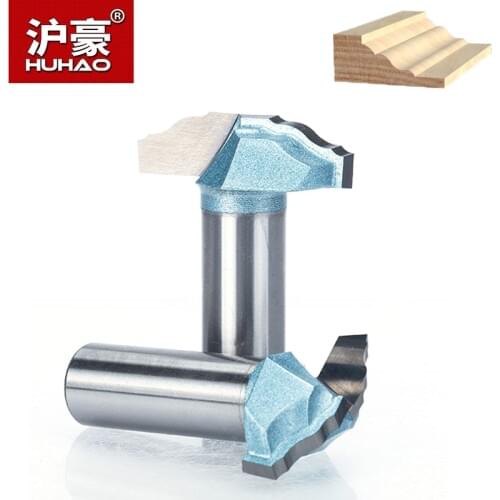 HUHAO 1pc 1/2" Shank Trimmer Router Bits For Wood Tungsten Carbide Woodworking Engraving Endmill Tools For Hard Wood MDF