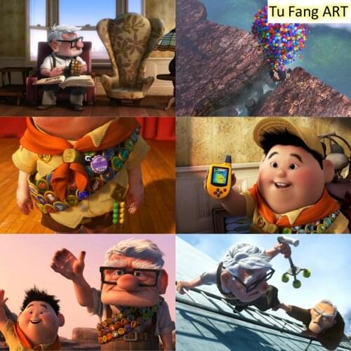 Canvas Painting Disney Anime Flying House Travels Wall Art Room Decor Posters and Prints Pictures Living Kids Home Decoration