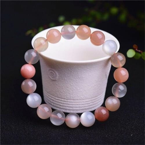 Grade A Natural Mixed Color Moonstone Beaded Bracelet 8mm 10mm 12mm Beads Bangle Stretch Jewelry Bracelet Prayer Bracelet BR008