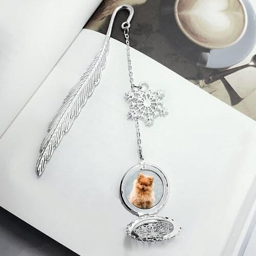 Classic Custom Photo Bookmark Metal Leaf Feather Butterfly Snow Flower Shaped Personalized Bookmarks Creative Gift For Women Men