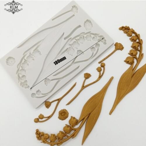 KLM New Exquisite Flower Leaf Branch Cake Baking Silicone Ketone Mold Chocolate Biscuit Wedding Home Kitchen Tools