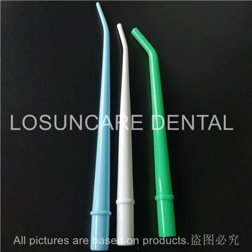 LOSUNCARE 100PCS New Dental Disposable Surgical Aspirator Suction Tips 1/4" 1/8" 1/16" Green White Blue