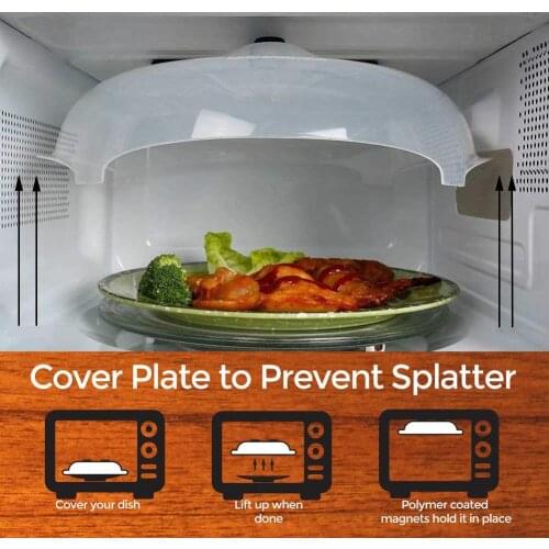 Magnetic Microwave Plate Cover Splatter Guard Universal Plate Bowl Cover With Steam Vents CoverKitchen Accessories