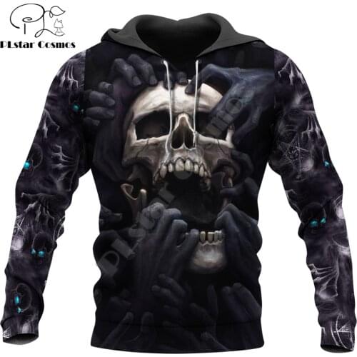 Horror Skull 3D All Over Printed Mens Autumn Hoodie Sweatshirt Unisex Streetwear Casual Zip Jacket Halloween Pullover KJ660