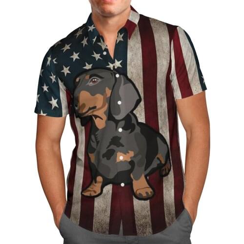Animal Dog 3D Beach Hawaiian 2021 Summer Mens Shirt Short Sleeve Shirt Streetwear Oversized 5XL Camisa Social Chemise Homme-119