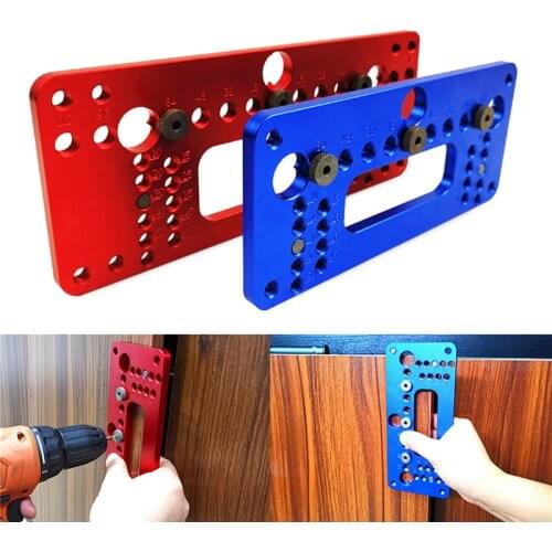 Hole Handle Pitch Punch Locator Woodworking Aluminum Alloy Pocket Jig Set Wardrobe Door Cabinet Positioner Drill Guide Sleeve