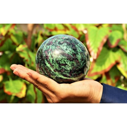 Natural Ruby Zoisite Anyolite Healing Metaphysical Power Sphere Ball