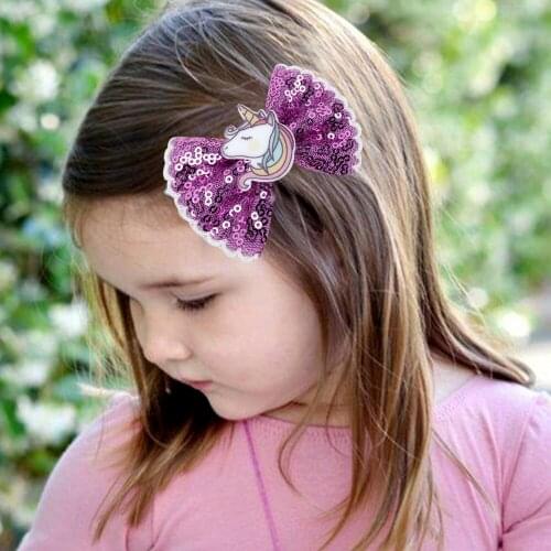 Oaoleer Cute Baby Girls Glitter Sequins Bow Hairpin Bowknot Hair Clip Headwear Kids Hair Bows Hairpins Hair Accessories