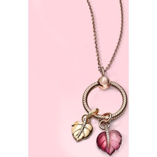 100% sterling silver magic gold font or Pandora necklace pendant jewelry