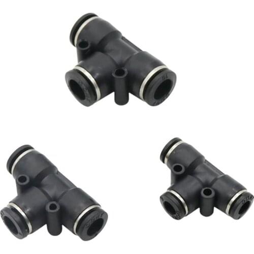 Out Diameter 6mm 8mm 10mm Pipe Interface Pneumatic Tee Union Connectors Air Gas Water Slip Lock Quick Three Way Coupling Adapter