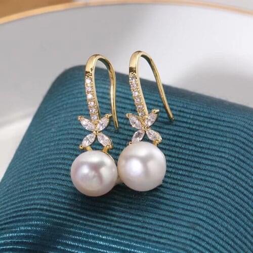 Gold Plated Earrings Mountings Findings Settings Jewelry Parts Fittings Accessories for Pearls Coral Agate Jade Beads Stones