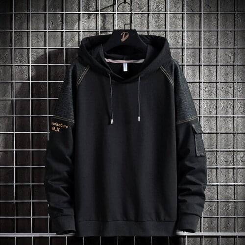 Plus Size 8XL-M Autumn Tide Brand Pure Color Sports Lazy Hooded Sweater Men Loose Spring Hedging Trend Jacket Mens Hoodies