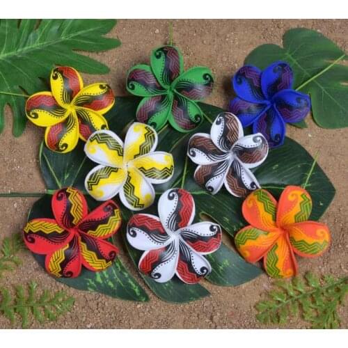 MIXED COLORS Free Shipping 80pcs/lot F1174 9CM Foam Tiare Hair Pick Hair Accessories Hawaii Tropical Flower Headwear Wholesales