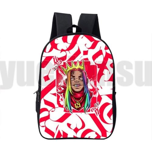 3d School Bags for Girls Kids Boys Backpack 16 Inch Tekashi 69 Backpacks Double Zipper Children 6IX9INE Anime Album GOOBA Bag