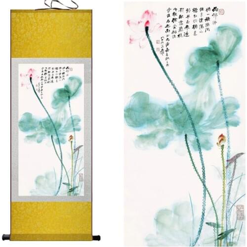 Silk painting scroll paintings decorated living room art painting super quality silk painting