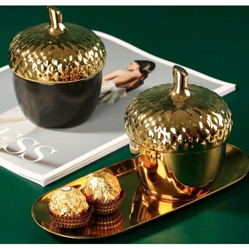 Nordic Golden Sealed Tank Storage Tank Tea Caddy Dried Fruit Jewelry Jar Decoration Living Room Home Decoration Accessories