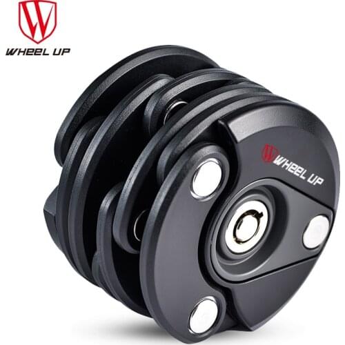 WHEEL UP Foldable Portable Mini Bike Lock Motorcycle Electric Bicycle High Security Drill Resistant Lock Cylinder Lock 3 Color