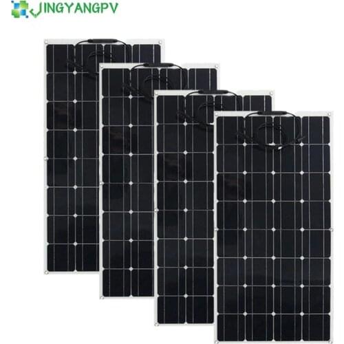 400W 300W 200W 100W Solar Panel PET Flexible Solar Panel Mono Solar Cell 12v Solar Battery Charge Waterproof For Home Roof Boat
