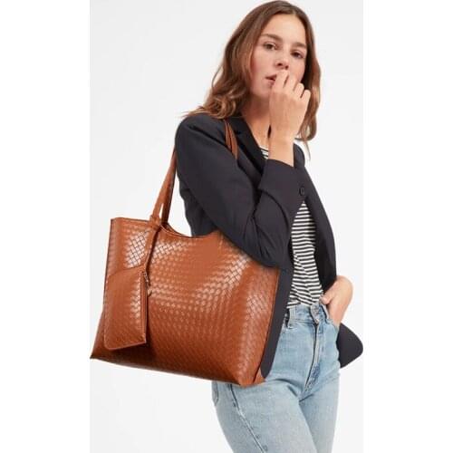 Vintage PU Leather Capacity Tote Bags For Women Big Size Shopper Shoulder Set Bag Female Handbags Purses