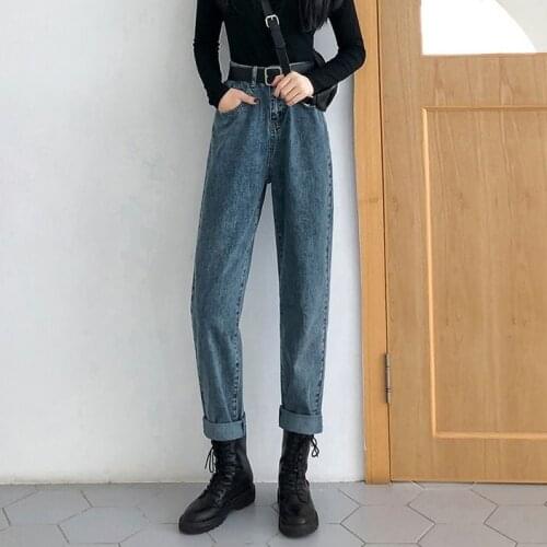 Woman Jeans Pants Jeans For Women Loose Spring Clothes High Waist Straight-Leg Shorts Pantalones Vaqueros Mujer