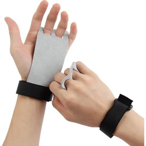 1 Pair S M L Hand Grip Synthetic Leather Crossfit Gymnastics Guard Palm Protectors Glove Pull Up Bar Weight Lifting Glove