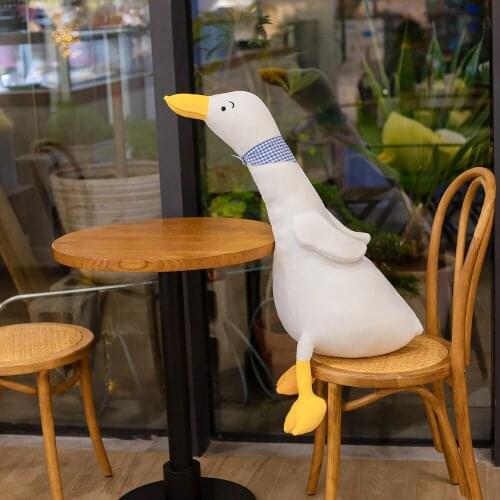 1pc 60/80/100CM Ins Hot Big White Goose Plush Toy High Quality Stuffed Doll Cute Sleeping Pillow Funny Sweet Gift For Kids Girl