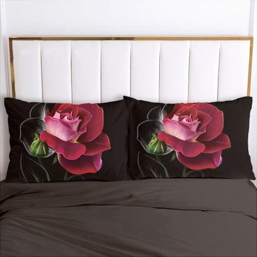 1pc Black Pillow cover Pillow case Bedding Pillowcase Pillowcovers decorative for home 3D HD Print Lotus