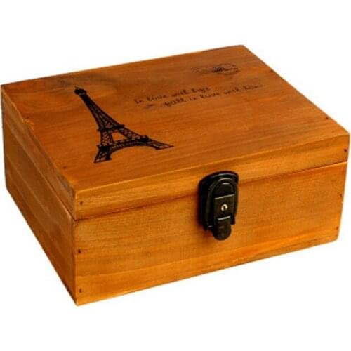 1PC Zakka Retro Tower Storage Case Currency Holder Box Wooden Stationery Postcard Jewelry Chest Storage box JL 0903