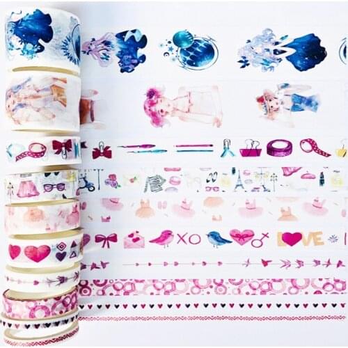 10 Rolls /Box Girls Princess Dream Diary Washi Masking Tape Album Scrapbooking Decoration